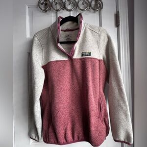 L.L.Bean Two- Tone Snap Pullover size M